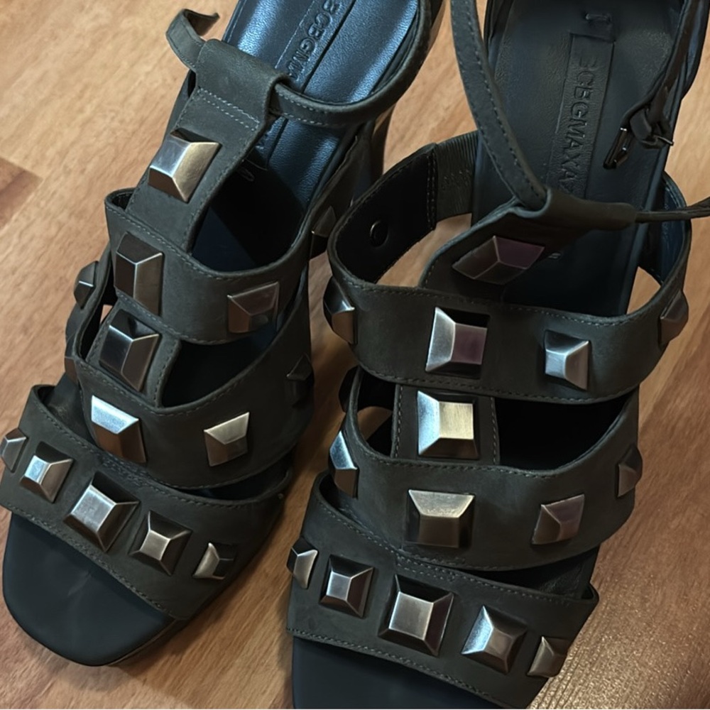 BCBG Black Studded Sandals